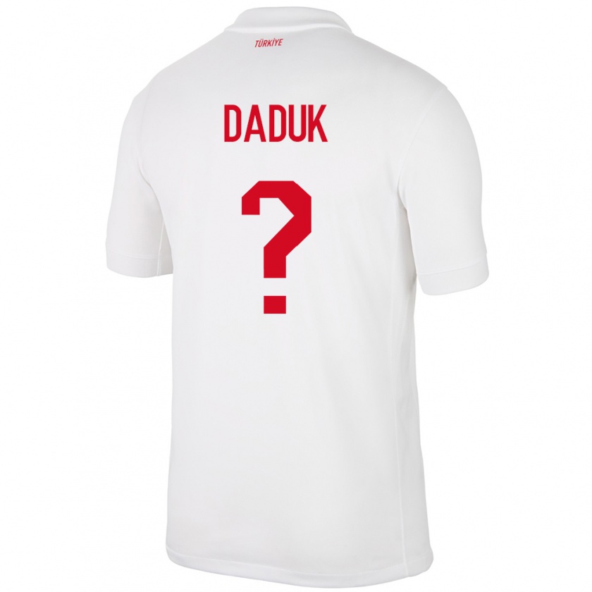 Kandiny Kinderen Turkije Emir Dadük #0 Wit Thuisshirt Thuistenue 24-26 T-Shirt