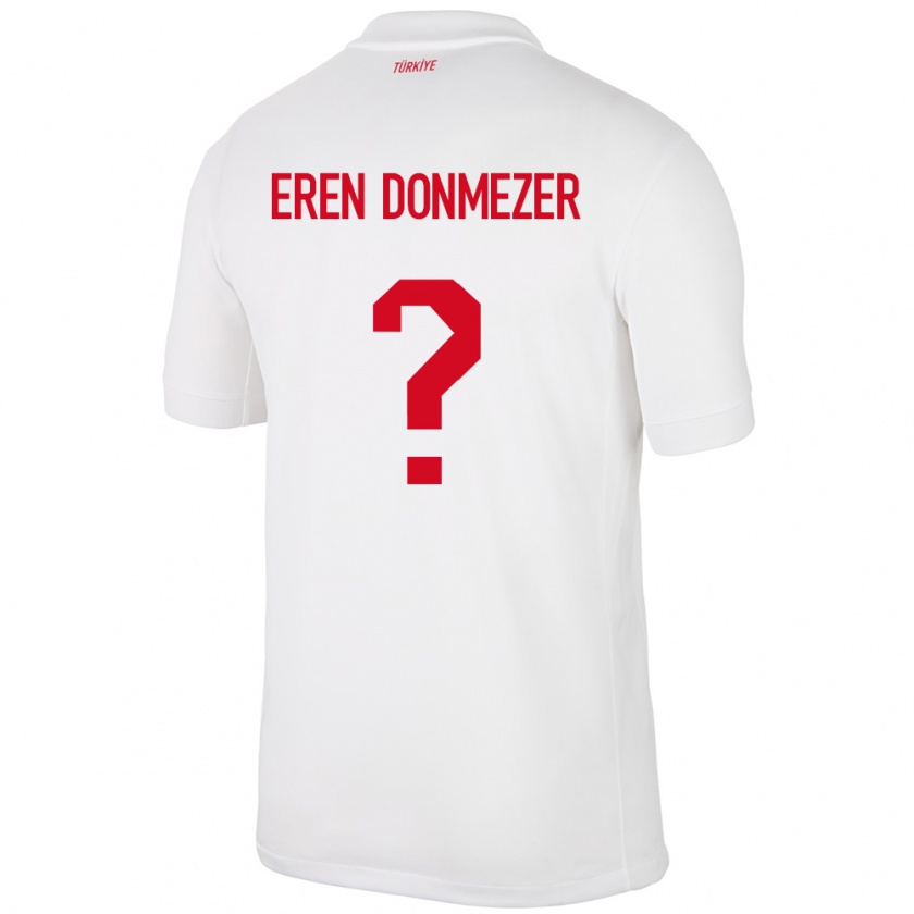 Kandiny Kinderen Turkije Deniz Eren Dönmezer #0 Wit Thuisshirt Thuistenue 24-26 T-Shirt