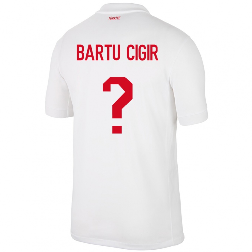 KandinyキッズトルコCan Bartu Çığır#0白ホームシャツ24-26ジャージーユニフォーム