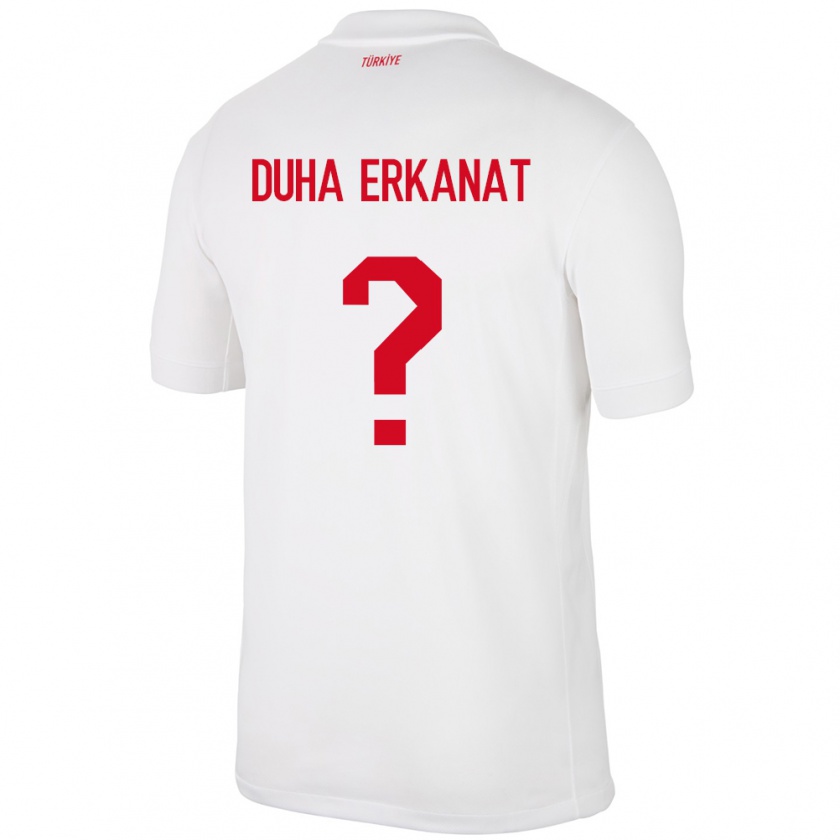 Kandiny Kinder Türkei Ahmet Duha Erkanat #0 Weiß Heimtrikot Trikot 24-26 T-Shirt Österreich