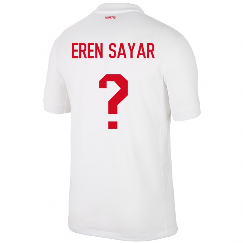 Kandiny Kinderen Turkije Emin Eren Sayar #0 Wit Thuisshirt Thuistenue 24-26 T-Shirt België