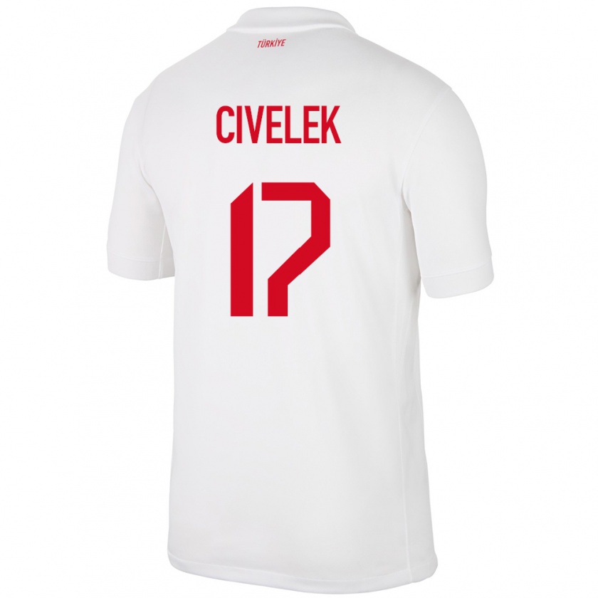 Kandiny Bambino Maglia Turchia İlayda Civelek #17 Bianco Kit Gara Home 24-26 Maglietta