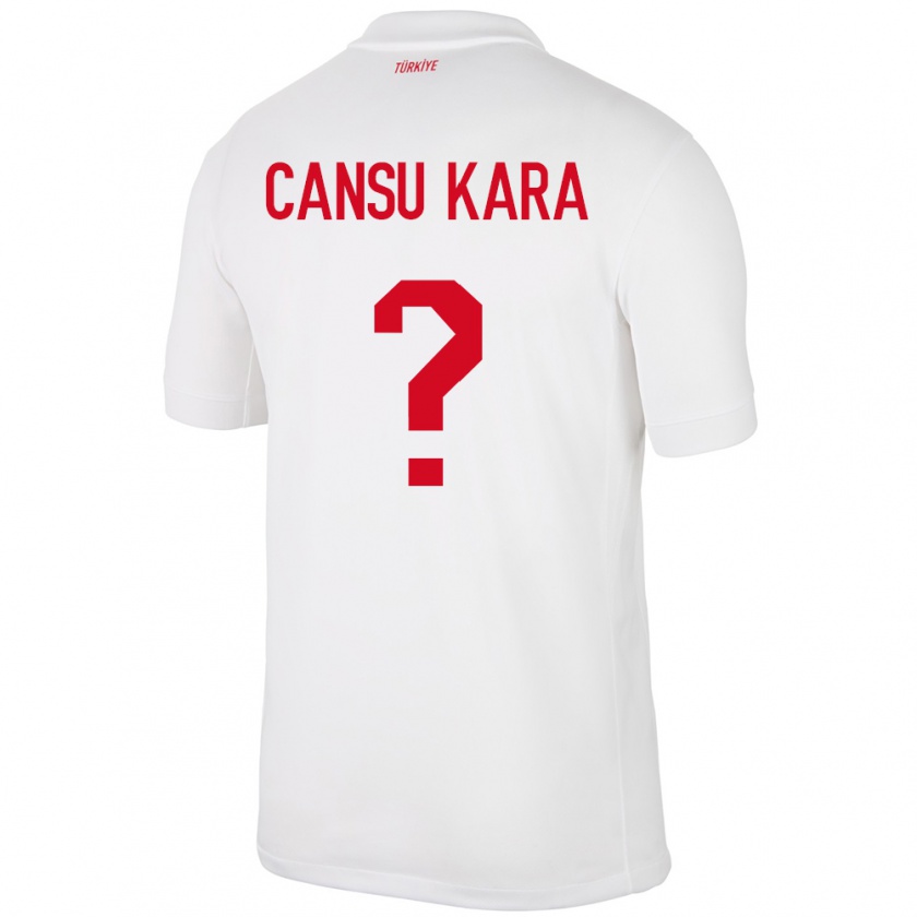 Kandiny Kinderen Turkije İlayda Cansu Kara #0 Wit Thuisshirt Thuistenue 24-26 T-Shirt