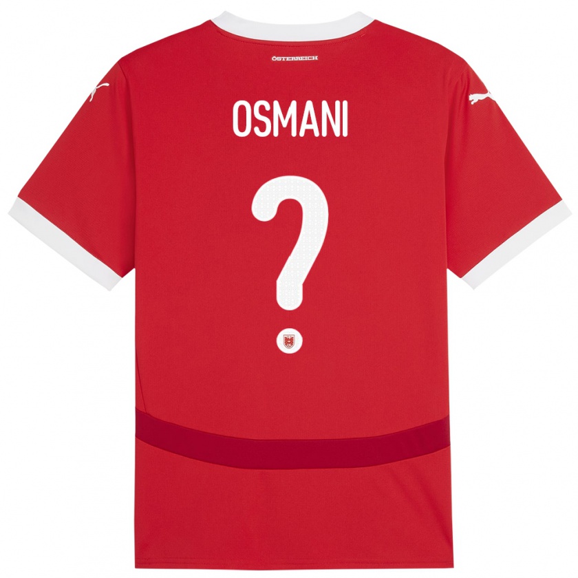 Kandiny Kinder Österreich Tristan Osmani #0 Rot Heimtrikot Trikot 24-26 T-Shirt Österreich