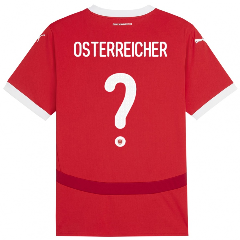 Kandiny Kinderen Oostenrijk Marijan Österreicher #0 Rood Thuisshirt Thuistenue 24-26 T-Shirt