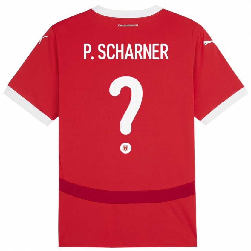 Kandiny Niño Camiseta Austria Paul Scharner #0 Rojo 1ª Equipación 24-26 La Camisa