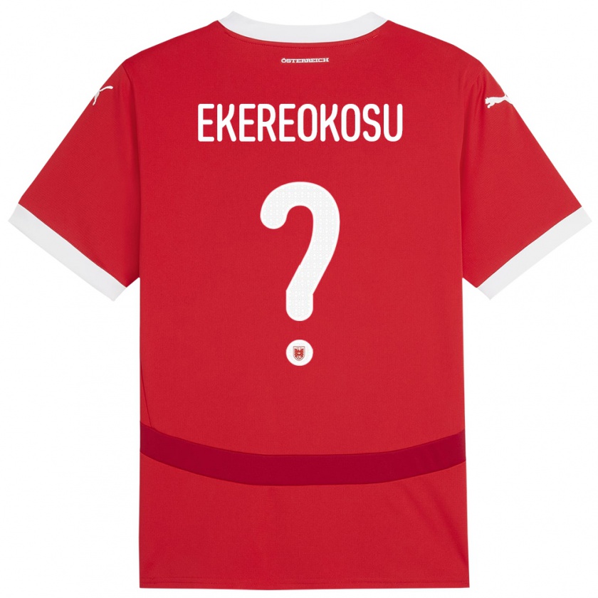 Kandiny Kinder Österreich Tare Ekereokosu #0 Rot Heimtrikot Trikot 24-26 T-Shirt Österreich