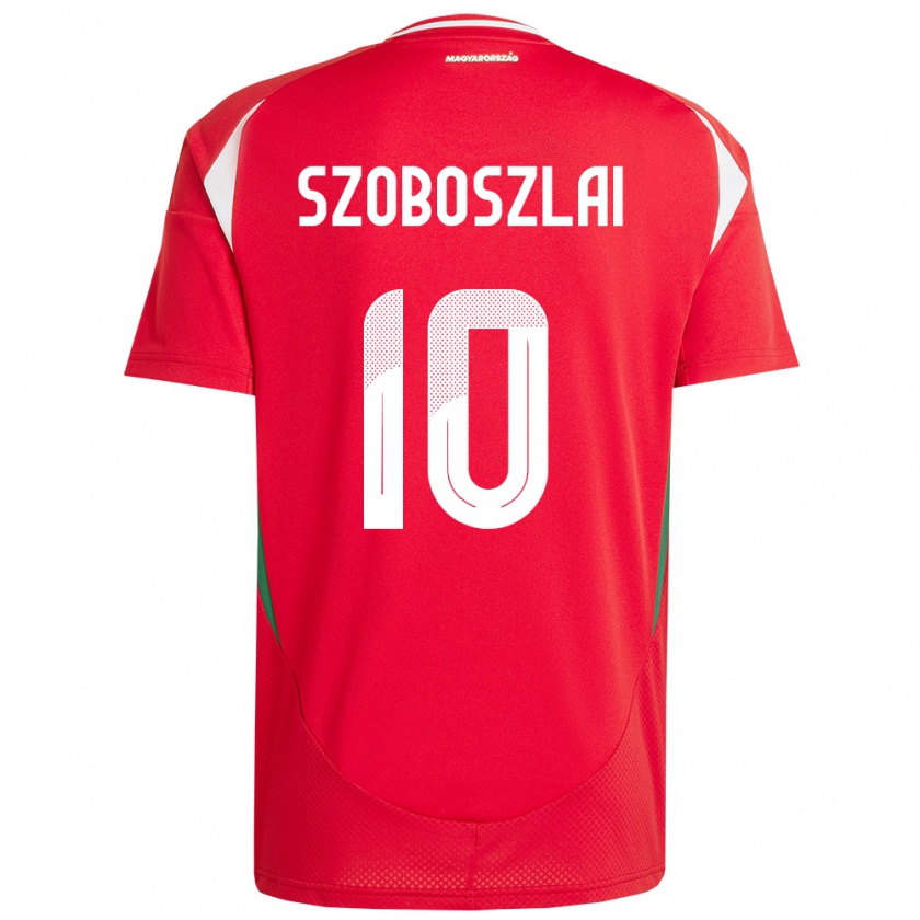 Kandiny Kinderen Hongarije Dominik Szoboszlai #10 Rood Thuisshirt Thuistenue 24-26 T-Shirt