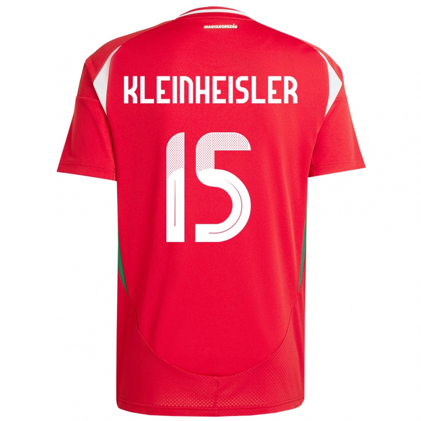 Kandiny Bambino Maglia Ungheria László Kleinheisler #15 Rosso Kit Gara Home 24-26 Maglietta