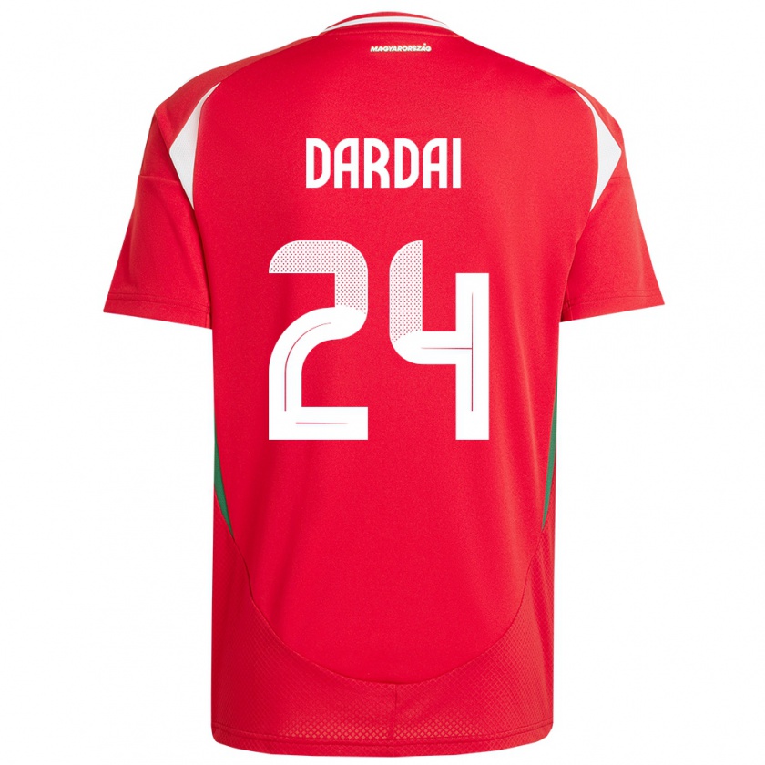 Kandiny Bambino Maglia Ungheria Márton Dárdai #24 Rosso Kit Gara Home 24-26 Maglietta