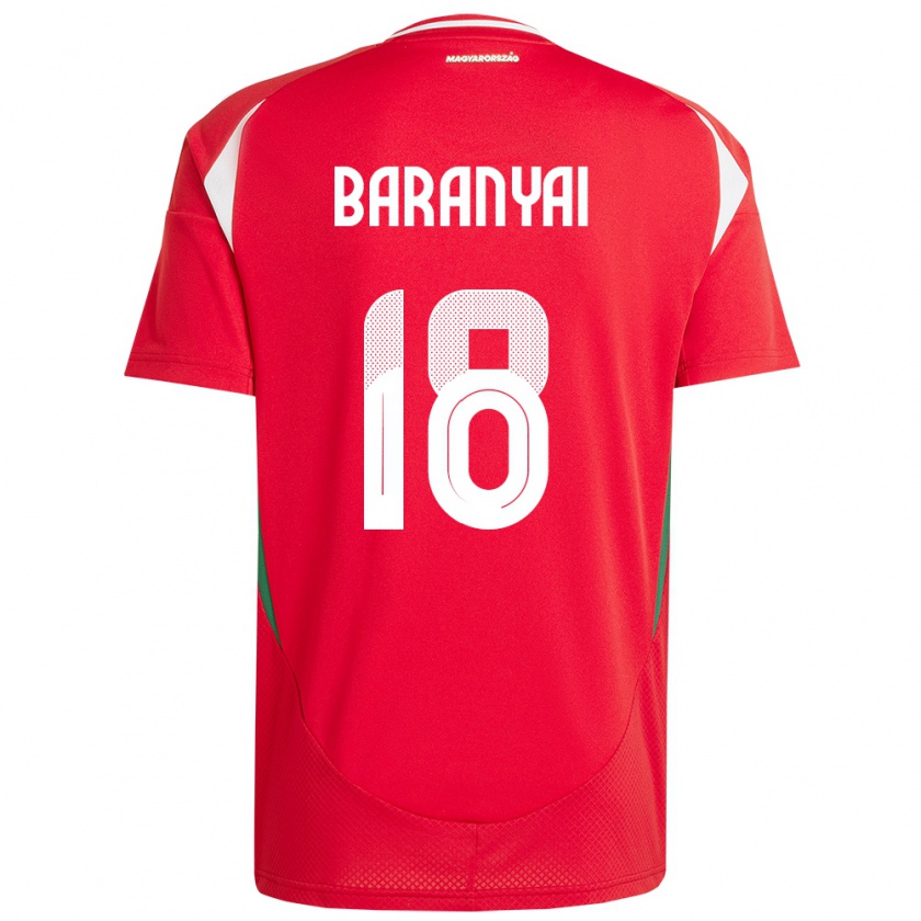 Kandiny Bambino Maglia Ungheria Nimród Baranyai #18 Rosso Kit Gara Home 24-26 Maglietta