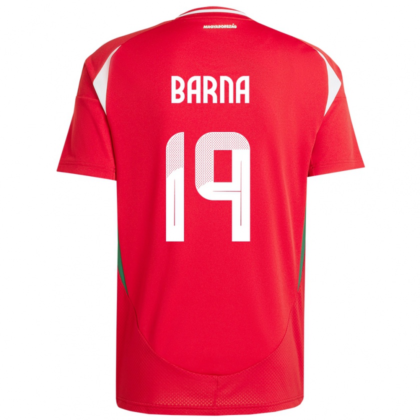 Kandiny Bambino Maglia Ungheria Daniel Barna #19 Rosso Kit Gara Home 24-26 Maglietta