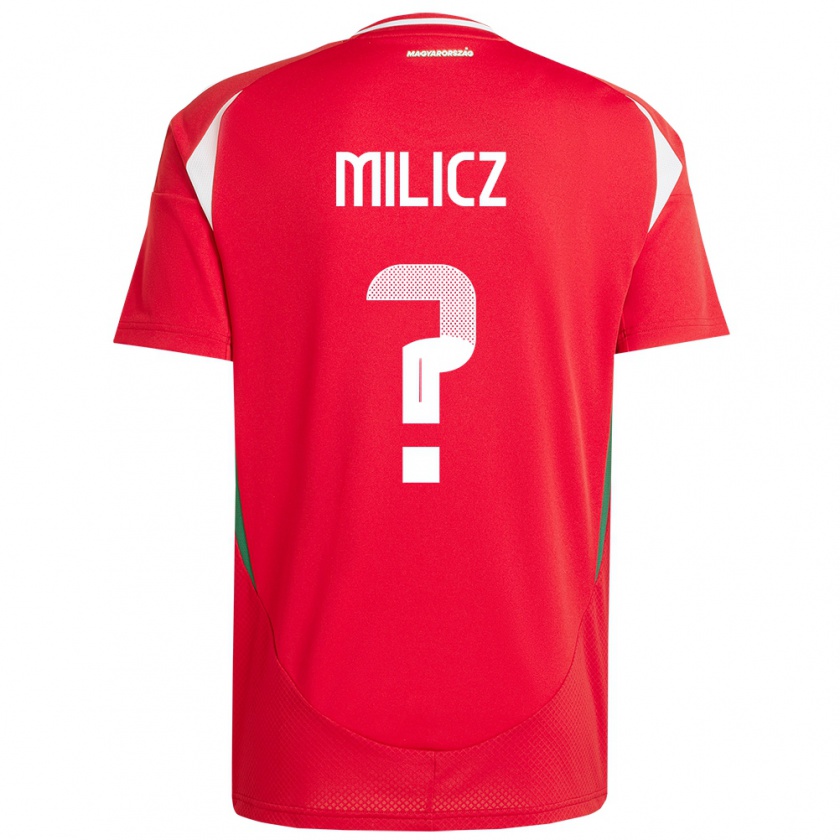 Kandiny Kinderen Hongarije Péter Milicz #0 Rood Thuisshirt Thuistenue 24-26 T-Shirt België