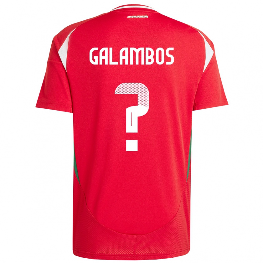 Kandiny Kinderen Hongarije János Galambos #0 Rood Thuisshirt Thuistenue 24-26 T-Shirt