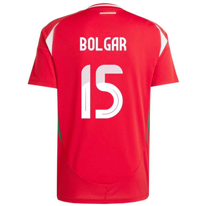 Kandiny Bambino Maglia Ungheria Botond Bolgár #15 Rosso Kit Gara Home 24-26 Maglietta