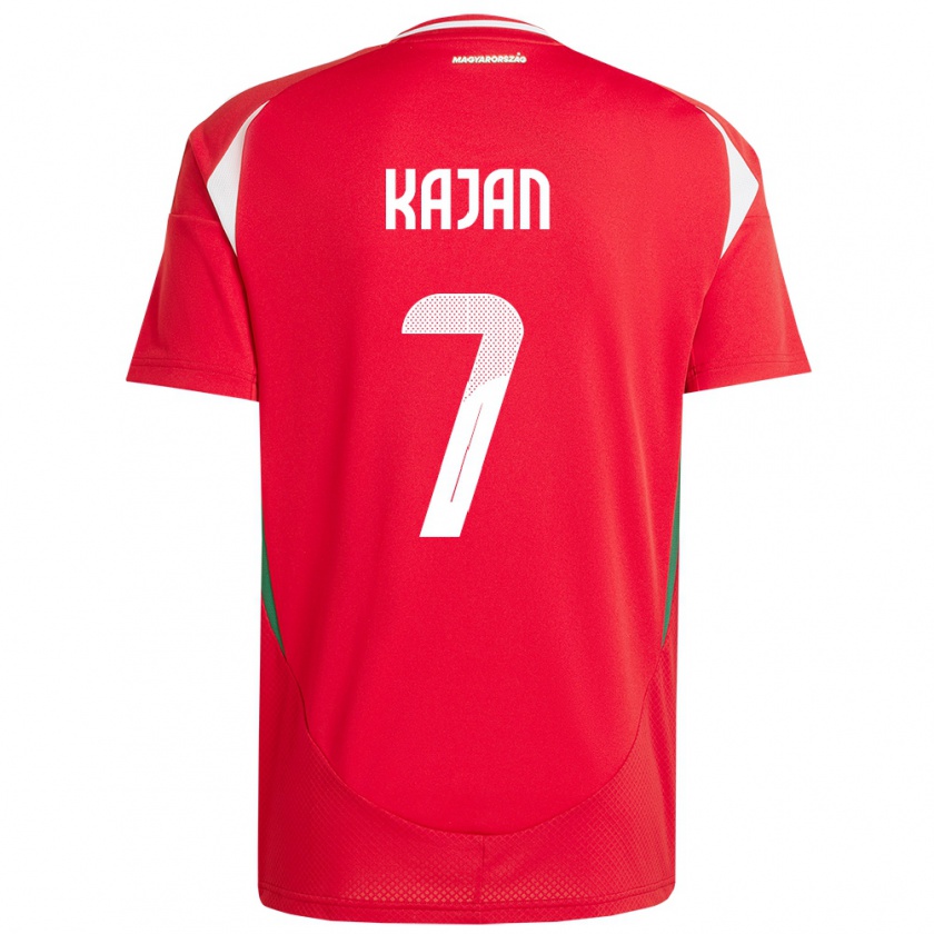 Kandiny Kinderen Hongarije Zsanett Kaján #7 Rood Thuisshirt Thuistenue 24-26 T-Shirt België