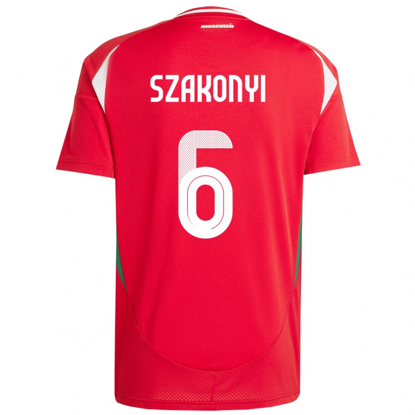 Kandiny Kinderen Hongarije Emese Szakonyi #6 Rood Thuisshirt Thuistenue 24-26 T-Shirt België