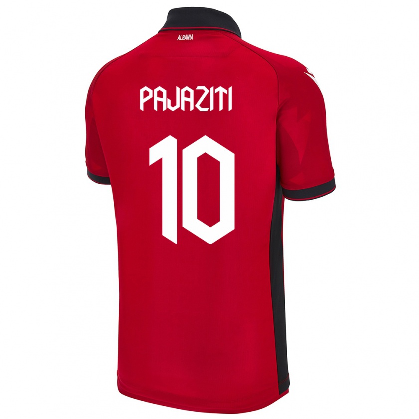 Kandiny Kinder Albanien Adrion Pajaziti #10 Rot Heimtrikot Trikot 24-26 T-Shirt Österreich