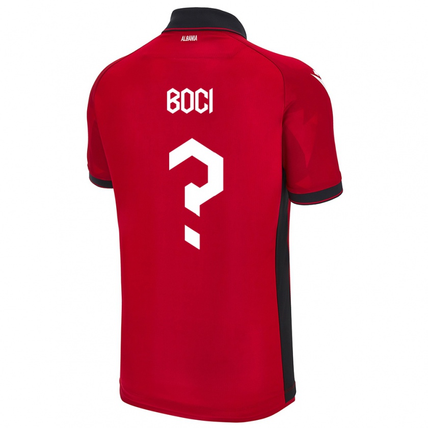 Kandiny Bambino Maglia Albania Muco Boci #0 Rosso Kit Gara Home 24-26 Maglietta