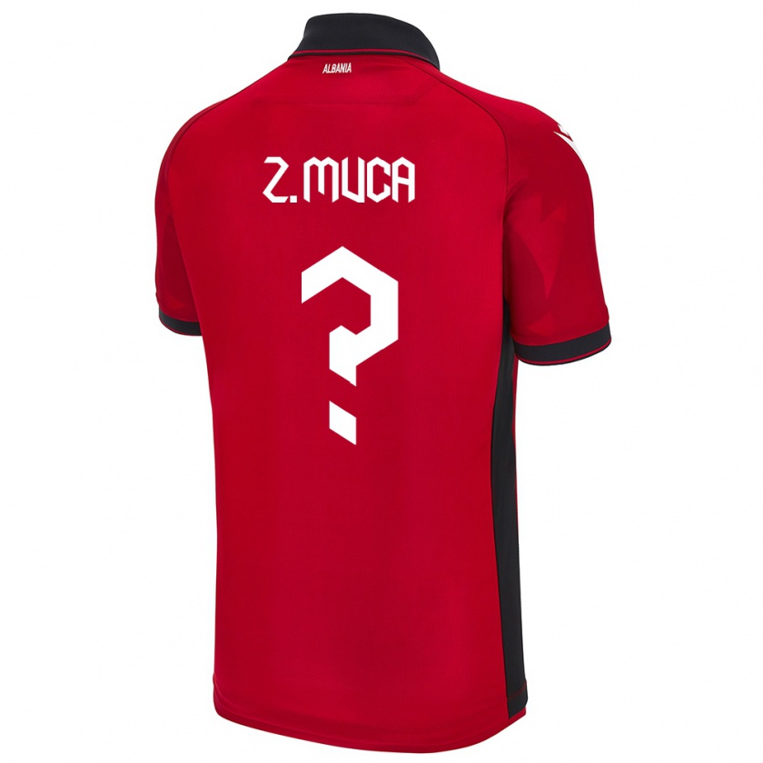 Kandiny Niño Camiseta Albania Zylyf Muça #0 Rojo 1ª Equipación 24-26 La Camisa