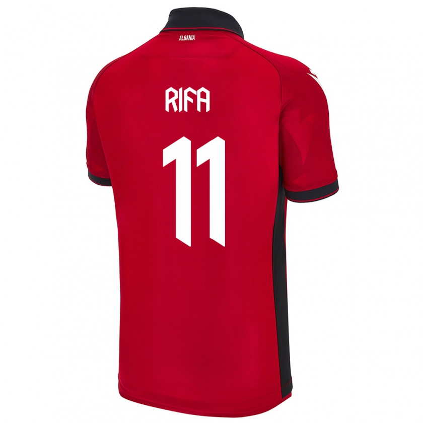 Kandiny Kinder Albanien Oresti Rifa #11 Rot Heimtrikot Trikot 24-26 T-Shirt Österreich