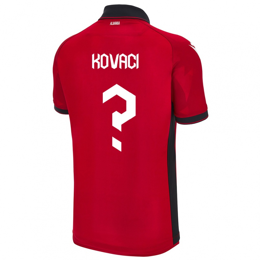 Kandiny Kinderen Albanië Milan Kovaci #0 Rood Thuisshirt Thuistenue 24-26 T-Shirt België