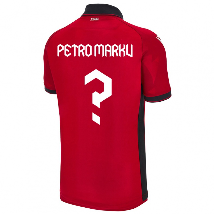 KandinyキッズアルバニアPetro Marku#0赤ホームシャツ24-26ジャージーユニフォーム