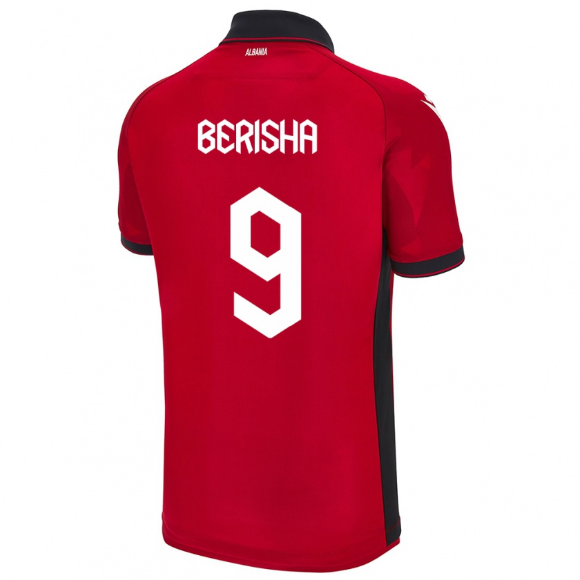 Kandiny Niño Camiseta Albania Fortesa Berisha #9 Rojo 1ª Equipación 24-26 La Camisa