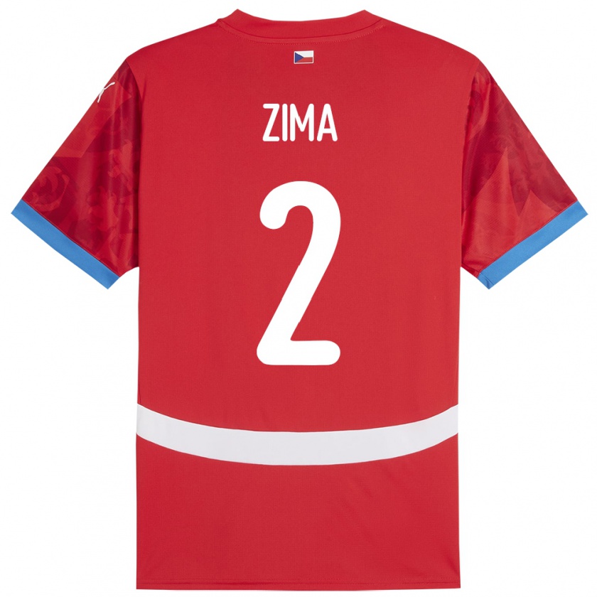 Kandiny Bambino Maglia Cechia David Zima #2 Rosso Kit Gara Home 24-26 Maglietta