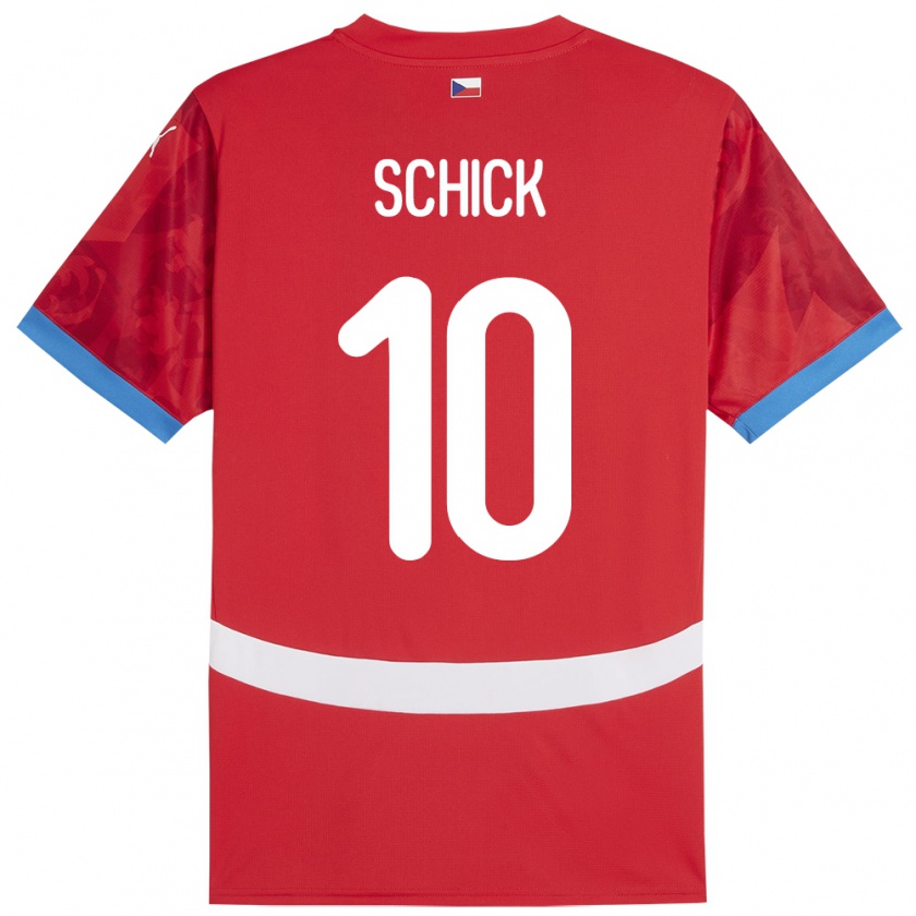 Kandiny Kinder Tschechien Patrik Schick #10 Rot Heimtrikot Trikot 24-26 T-Shirt Österreich