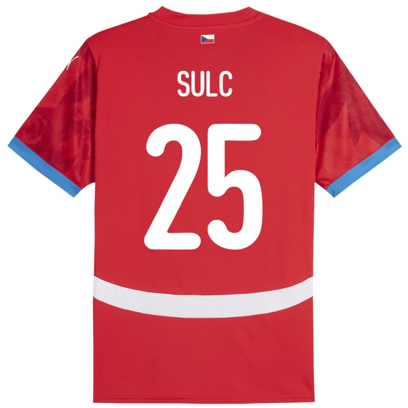 Kandiny Bambino Maglia Cechia Pavel Sulc #25 Rosso Kit Gara Home 24-26 Maglietta