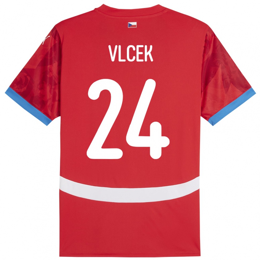 Kandiny Kinder Tschechien Tomas Vlcek #24 Rot Heimtrikot Trikot 24-26 T-Shirt Österreich