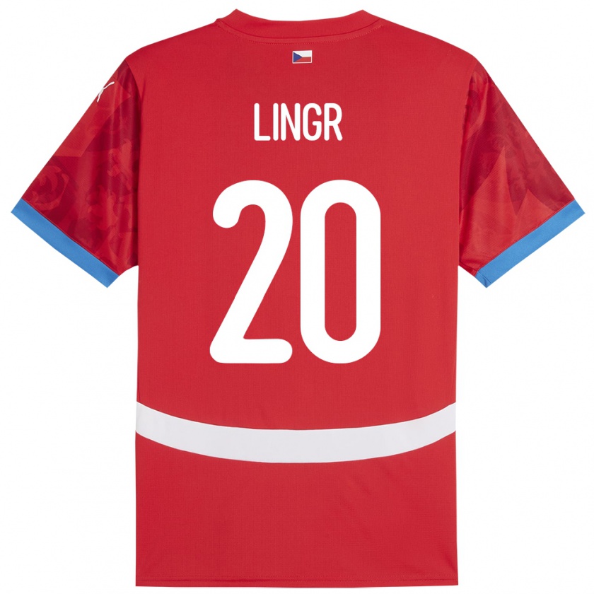 Kandiny Bambino Maglia Cechia Ondrej Lingr #20 Rosso Kit Gara Home 24-26 Maglietta