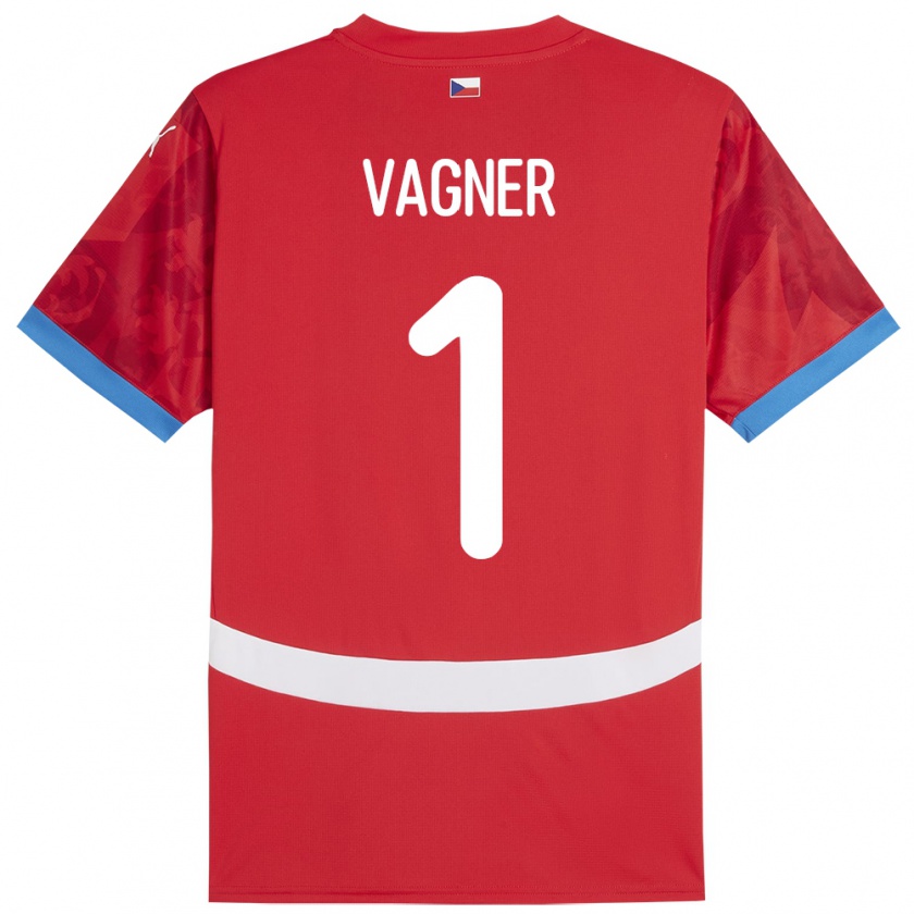 Kandiny Kinderen Tsjechië Matyas Vagner #1 Rood Thuisshirt Thuistenue 24-26 T-Shirt