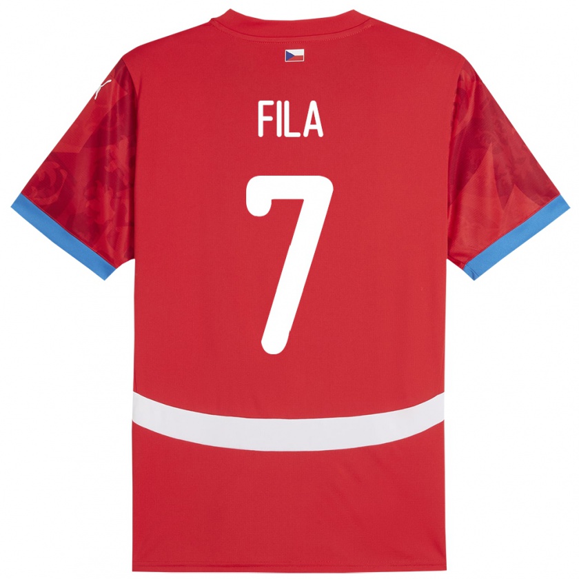 Kandiny Bambino Maglia Cechia Daniel Fila #7 Rosso Kit Gara Home 24-26 Maglietta