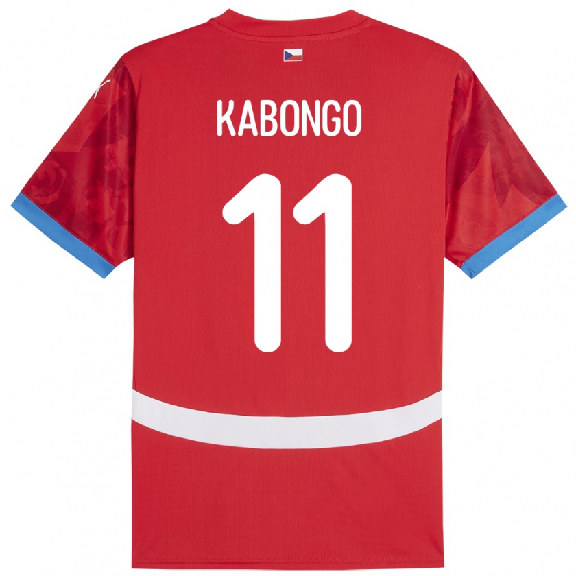 Kandiny Bambino Maglia Cechia Christophe Kabongo #11 Rosso Kit Gara Home 24-26 Maglietta