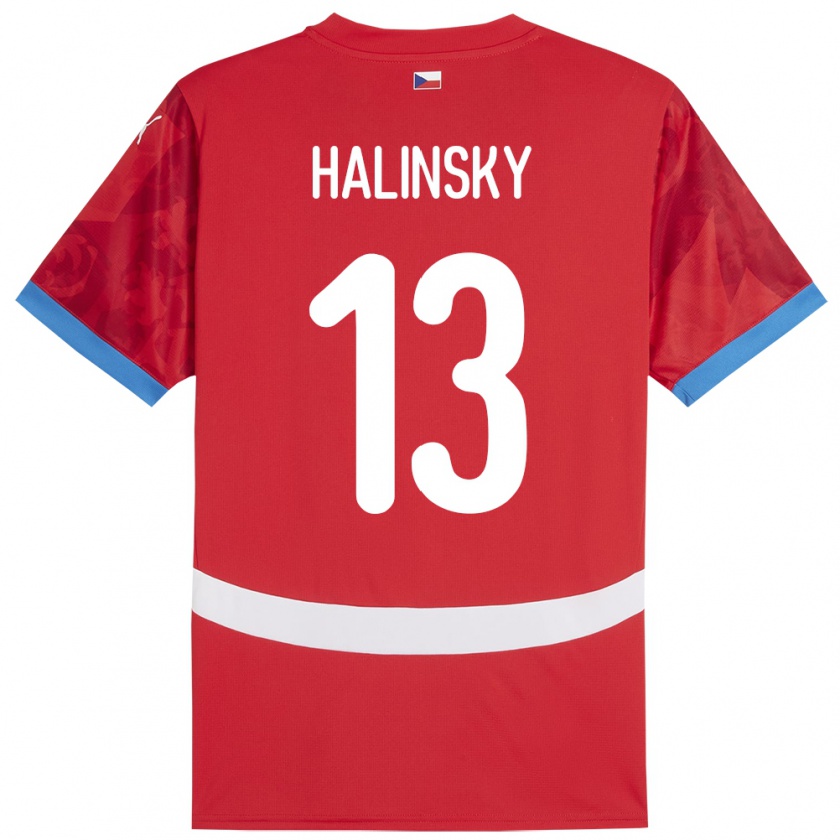 Kandiny Kinderen Tsjechië Denis Halinsky #13 Rood Thuisshirt Thuistenue 24-26 T-Shirt België