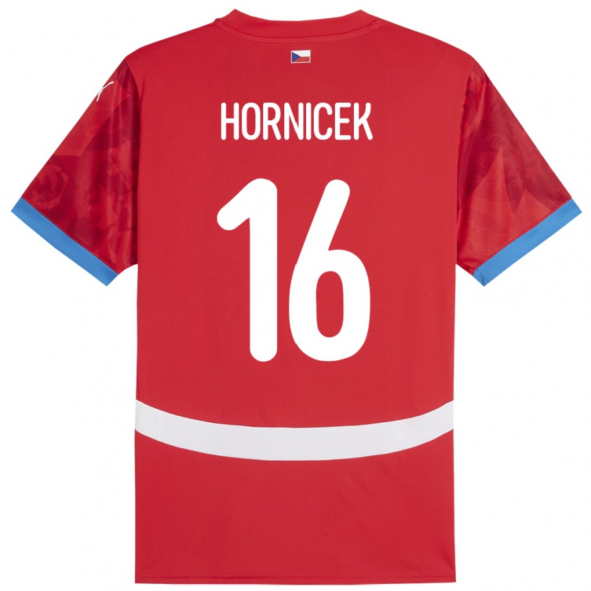 Kandiny Kinderen Tsjechië Lukas Hornicek #16 Rood Thuisshirt Thuistenue 24-26 T-Shirt België