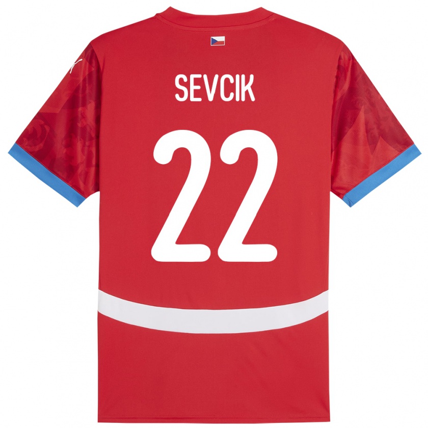 Kandiny Kinderen Tsjechië Michal Sevcik #22 Rood Thuisshirt Thuistenue 24-26 T-Shirt België