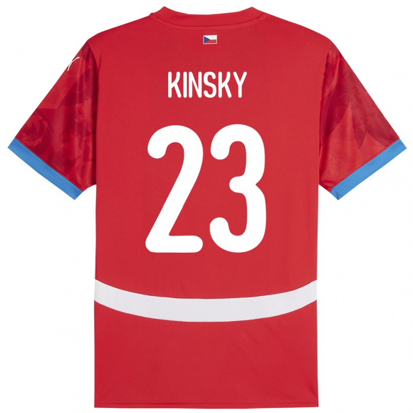 Kandiny Kinderen Tsjechië Antonin Kinsky #23 Rood Thuisshirt Thuistenue 24-26 T-Shirt België