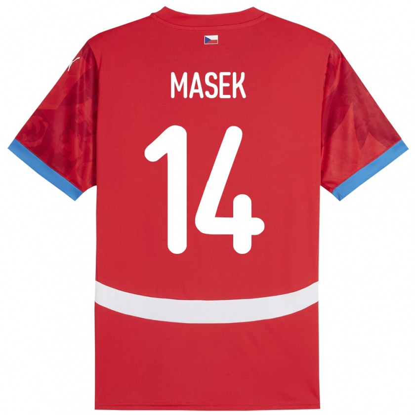 Kandiny Kinderen Tsjechië Lukas Masek #14 Rood Thuisshirt Thuistenue 24-26 T-Shirt België