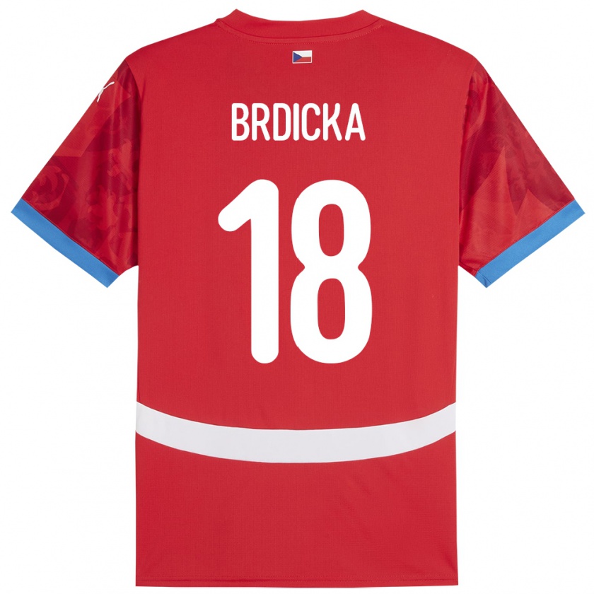 Kandiny Bambino Maglia Cechia Filip Brdicka #18 Rosso Kit Gara Home 24-26 Maglietta