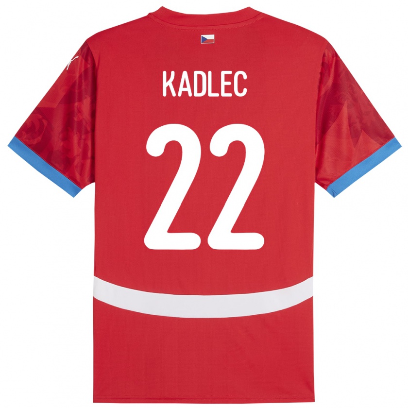 Kandiny Bambino Maglia Cechia Adam Kadlec #22 Rosso Kit Gara Home 24-26 Maglietta