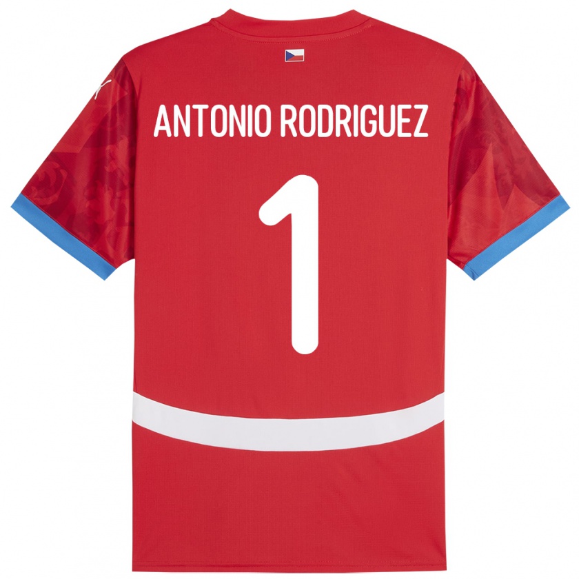 Kandiny Kinderen Tsjechië Pedro Antonio Rodriguez #1 Rood Thuisshirt Thuistenue 24-26 T-Shirt