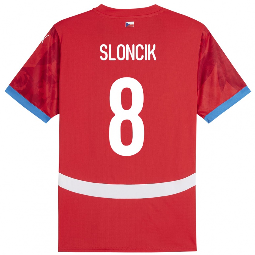 Kandiny Bambino Maglia Cechia Simon Sloncik #8 Rosso Kit Gara Home 24-26 Maglietta