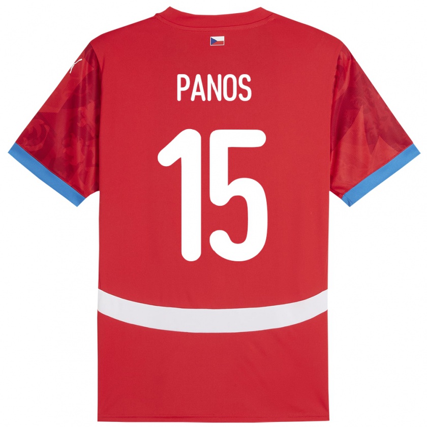 Kandiny Bambino Maglia Cechia Jiri Panos #15 Rosso Kit Gara Home 24-26 Maglietta