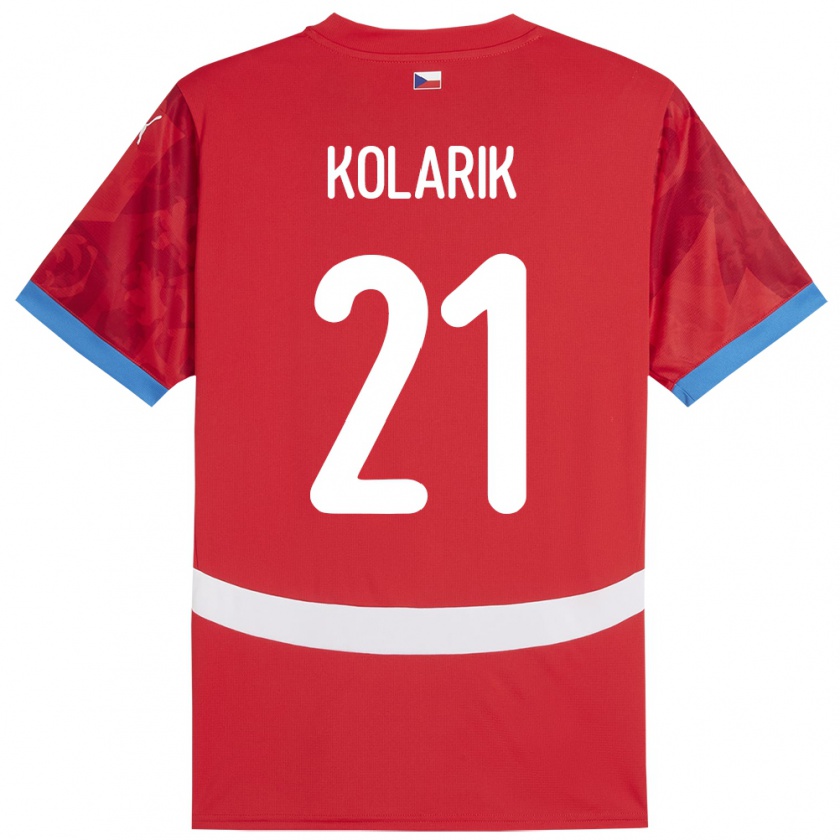 Kandiny Bambino Maglia Cechia Josef Kolarik #21 Rosso Kit Gara Home 24-26 Maglietta