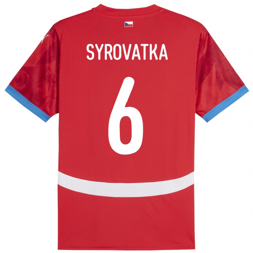 Kandiny Kinder Tschechien Matyas Syrovatka #6 Rot Heimtrikot Trikot 24-26 T-Shirt Österreich