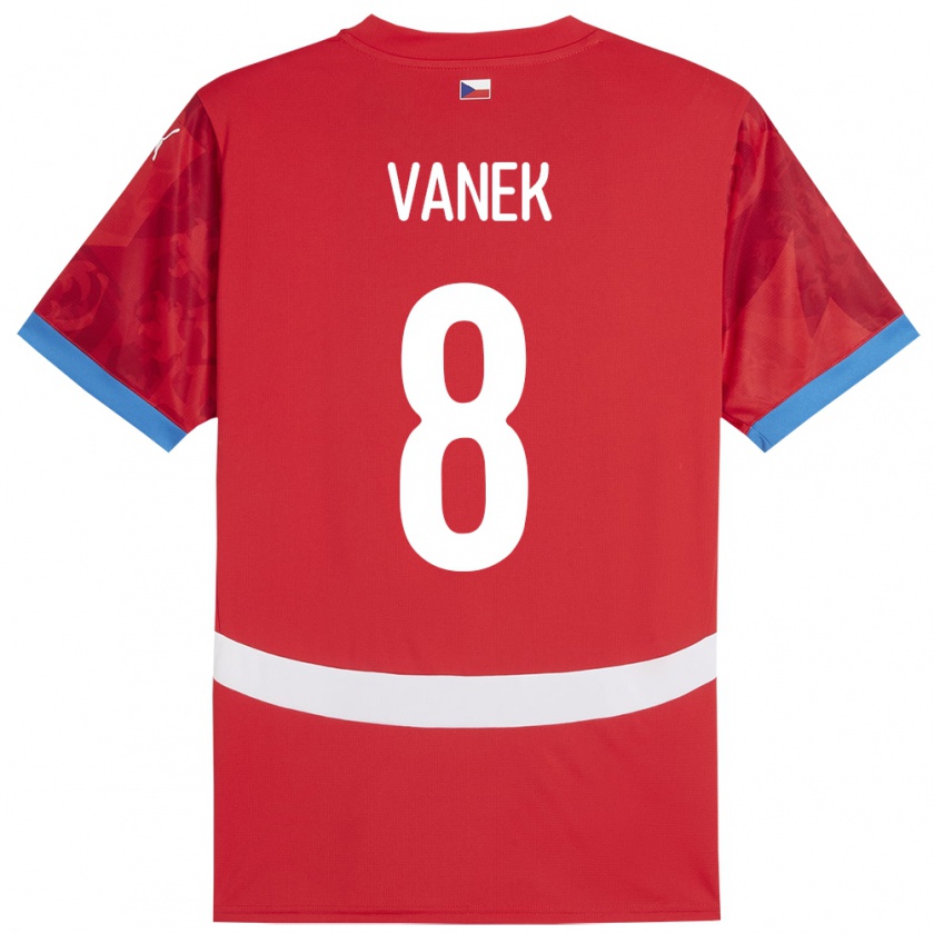 KandinyキッズチェコLukas Vanek#8赤ホームシャツ24-26ジャージーユニフォーム