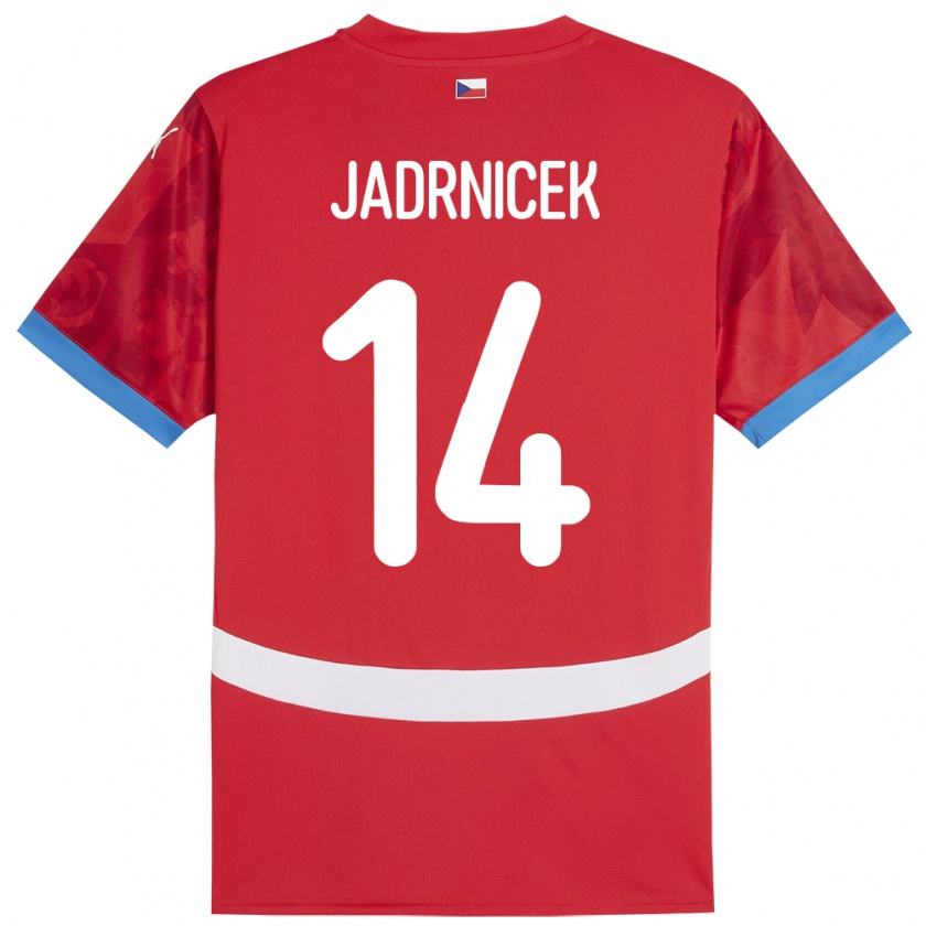 Kandiny Kinderen Tsjechië Nikola Jadrnicek #14 Rood Thuisshirt Thuistenue 24-26 T-Shirt België